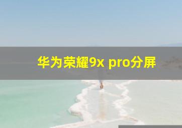 华为荣耀9x pro分屏